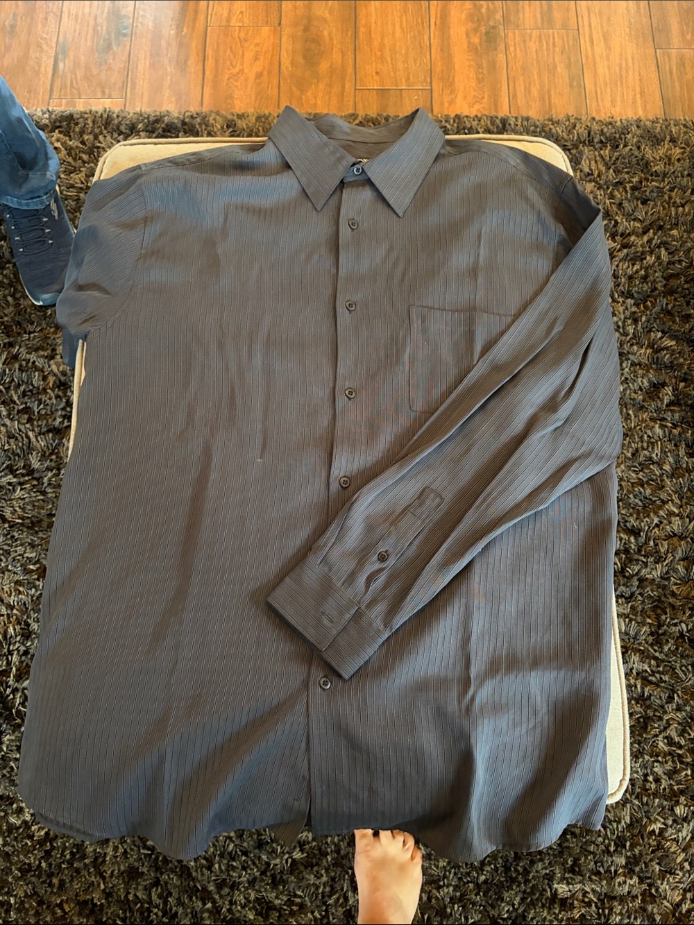 Alfani Men's Button-Up Dress Shirt in Charcoal